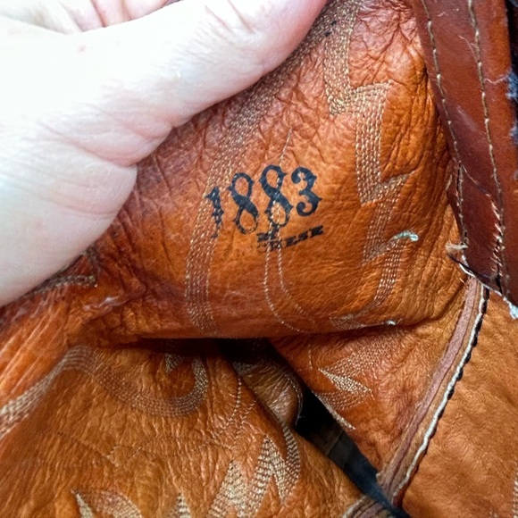 Lucchese 1883 Men’s Cowboy Western Boots Camel Brown Leather Women’s Size 10 2E - Picture 12 of 14